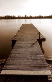 Wooden pier on lake