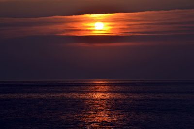 Scenic view of sea at sunset