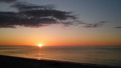 Scenic view of sea at sunset