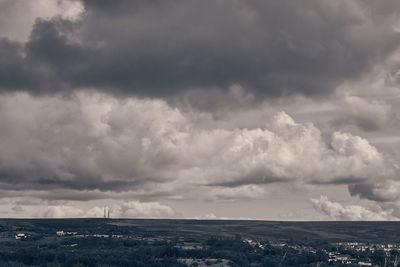 Storm clouds over land