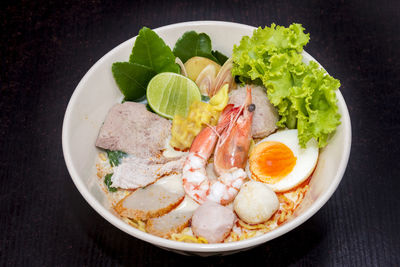 Close-up of meal served in plate