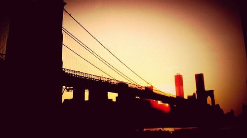 Low angle view of suspension bridge