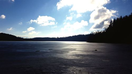 Panoramic view of lake against sky