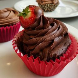 Close-up of pastry in plate