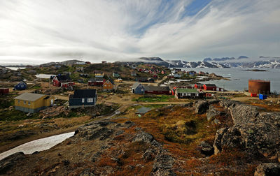 The colourful village of kulusuk, near tasiilaq, on greenland's east coast.