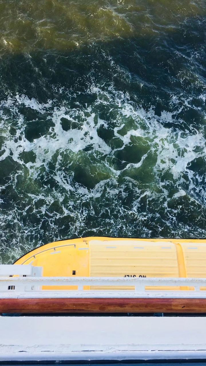 HIGH ANGLE VIEW OF YELLOW POOL