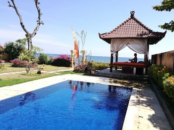 View of swimming pool against sky