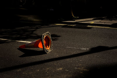 Traffic cone on street