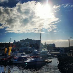 Boats in harbor