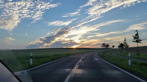 Country road at sunset