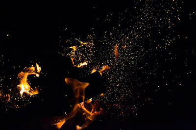 Firework display at night