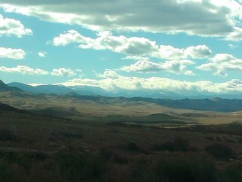 Scenic view of mountains against sky