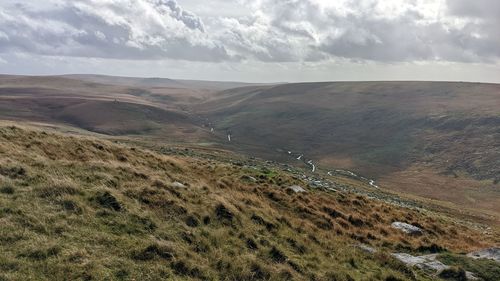 High angle view of landscape against sky