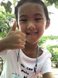 Portrait of cute girl smiling