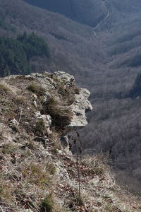 Aerial view of land and mountains