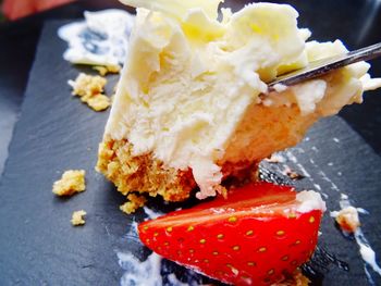 Close-up of ice cream in plate