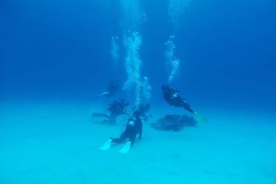 People swimming in sea