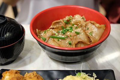 Close-up of soup in bowl