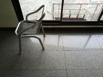 Chair on tiled floor
