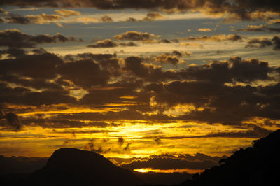 Scenic view of dramatic sky during sunset