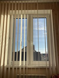 Low angle view of window of building