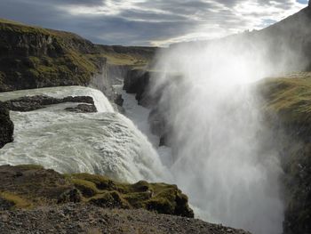 Scenic view of waterfall