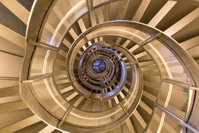 Directly below shot of spiral staircase