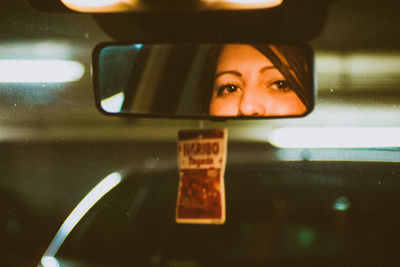 Portrait of woman in car