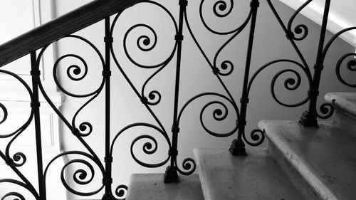 Staircase with wrought iron balustrade