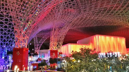 Illuminated built structure at night