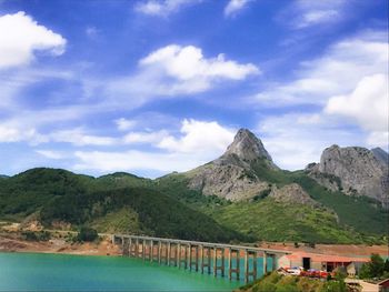 Scenic view of mountains against sky