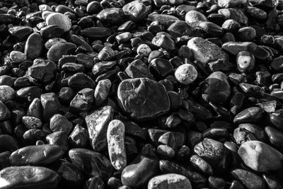 Full frame shot of pebbles on beach