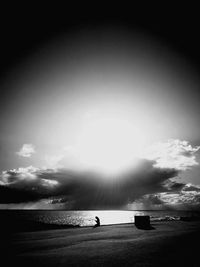 Sun shining over sea