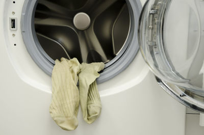 Close-up of sock in washing machine