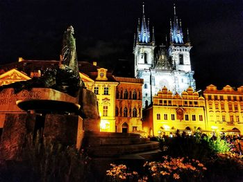 Low angle view of lit up at night