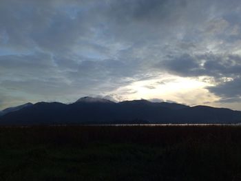 Scenic view of mountains against sky