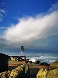 Scenic view of beach against sky