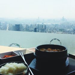 Close-up of food on table