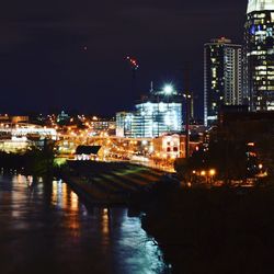 Illuminated city at night