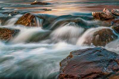 Scenic view of waterfall