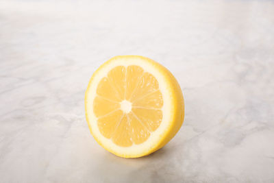 High angle view of lemon on table
