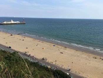 High angle view of beach against sky