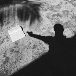 Shadow of man on wall