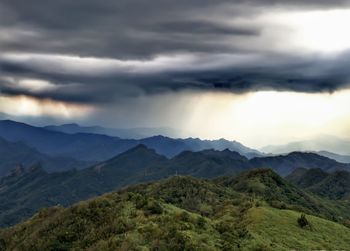 Scenic view of mountains against sky