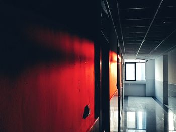 Closed door of building