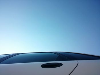 Cropped image of airplane against clear sky