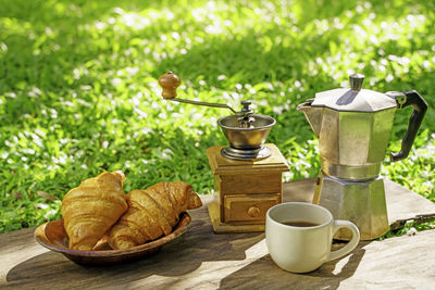 Coffee cup on table