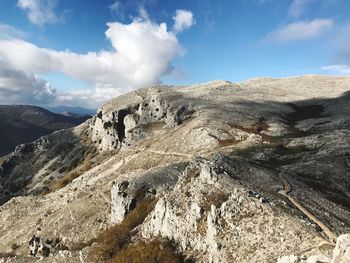 Low angle view of mountain against sky