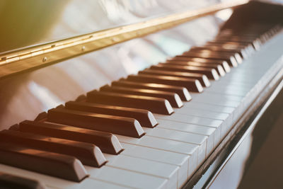 Close-up of piano keys