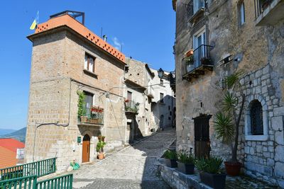 A narrow street of guardia sanframondi, a village in the province of benevento, italy.